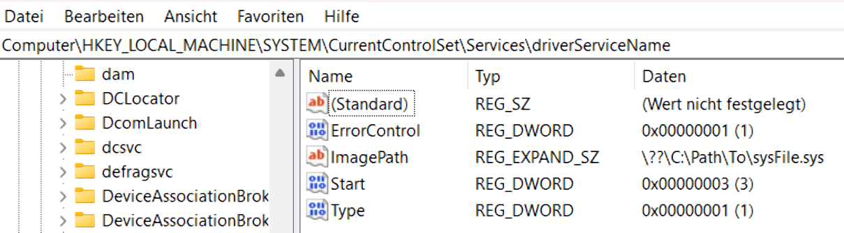 Registry Service Creation Result